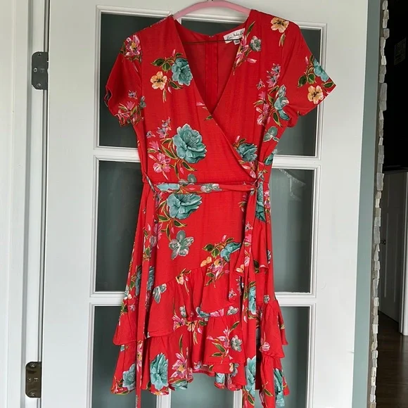 Love Nickie Lew Dresses | Cute Floral Dress Size 3 Juniors | Color: Red | Size: 3j | Christi4194'S Closet